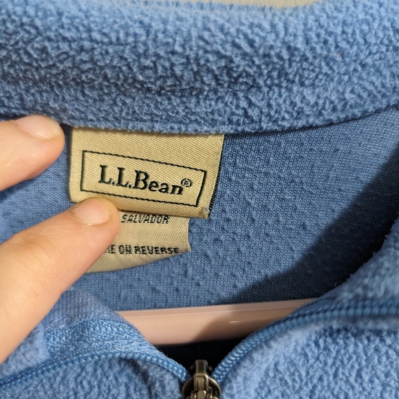 L.L.Bean quarter zip blue fleece women's M - Picture 4 of 8